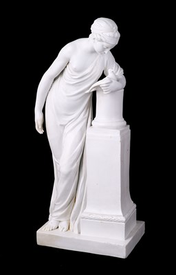 Lot 27 - A PARIS BISCUIT PORCELAIN FIGURE OF PEACE
