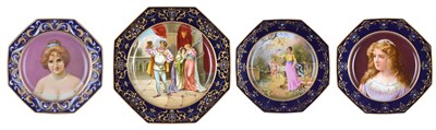 Lot 40 - A GROUP OF FOUR VIENNA STYLE PORCELAIN PLATES
