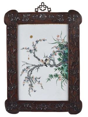 Lot 48 - â€¡A CHINESE 'FAMILLE-VERTE' PORCELAIN PLAQUE