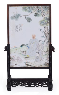 Lot 50 - â€¡A CHINESE 'FAMILLE-ROSE' PORCELAIN PLAQUE