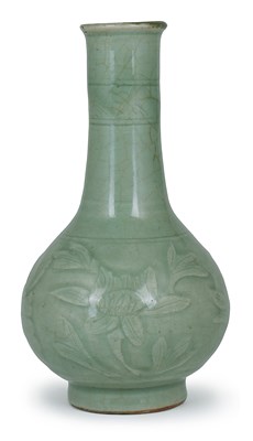 Lot 54 - â€¡A CHINESE CELADON GLAZED BOTTLE VASE