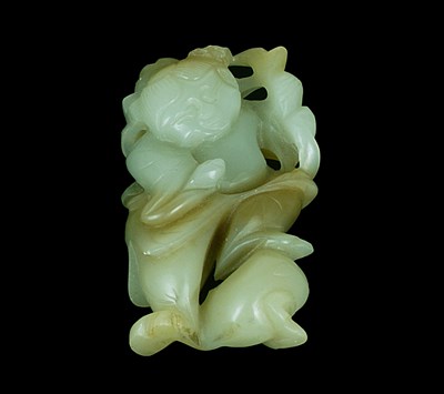 Lot 71 - A JADE CARVING OF LIUHAI