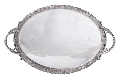 Lot 94 - AN OTTOMAN TURKISH SILVER TRAY