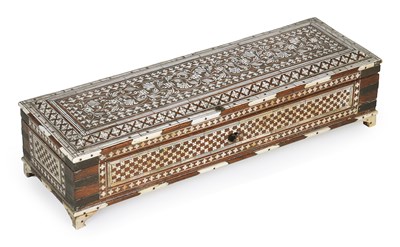 Lot 108 - AN INDIAN INLAID SHISHAM PEN BOX