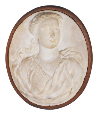 Lot 111 - AN OVAL MARBLE RELIEF