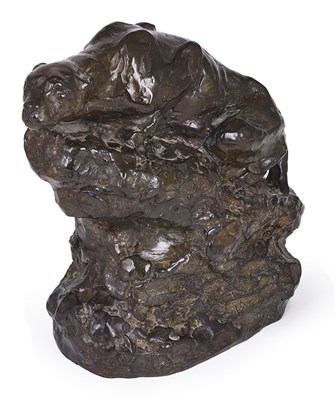 Lot 126 - JOHN McCALLUM SWAN R.A. (1847-1910): PANTHER CROUCHED ON A ROCK