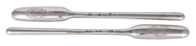 Lot 129 - TWO EARLY 18TH CENTURY SILVER MARROW SCOOPS
