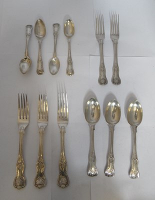 Lot 137 - A PART SET OF VICTORIAN TABLE SILVER