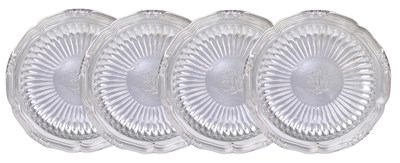 Lot 183 - A SET OF FOUR FRENCH SILVER SIDE PLATES