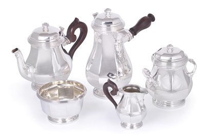 Lot 186 - A FRENCH SILVER FIVE-PIECE TEA AND COFFEE SET
