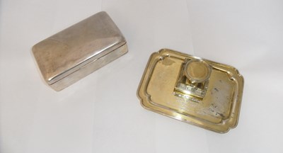 Lot 203 - A GEORGE VI SILVER-GILT INKSTAND