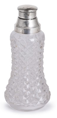 Lot 217 - A GEORGE V SILVER-MOUNTED CUT-GLASS COCKTAIL SHAKER
