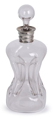 Lot 239 - A VICTORIAN SILVER GLASS DECANTER