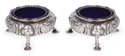 Lot 243 - A PAIR OF VICTORIAN SILVER SALT CELLARS
