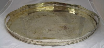 Lot 253 - AN ELECTROPLATE GALLERY TRAY
