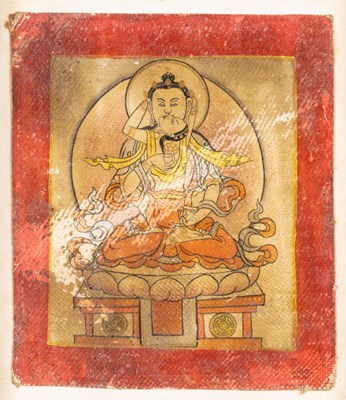 Lot 546 - A SMALL BUDDHIST PAINTING ON CLOTH (TSAKLI), TIBET, 18TH/19TH CENTURY