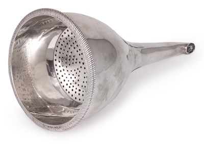 Lot 268 - A GEORGE III SILVER WINE FUNNEL