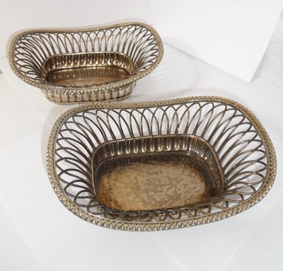 Lot 281 - A PAIR OF GEORGE III SHEFFIELD PLATE BASKETS