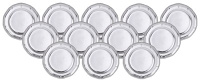 Lot 288 - A SET OF TWELVE GEORGE II SILVER PLATES