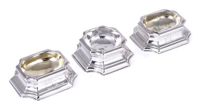 Lot 290 - A PAIR OF GEORGE II SILVER TRENCHER SALTS