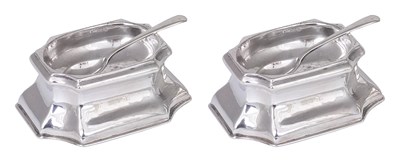 Lot 291 - A PAIR OF GEORGE II SILVER TRENCHER SALTS