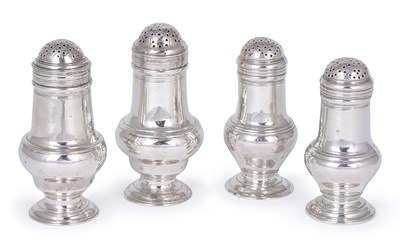 Lot 293 - A PAIR OF GEORGE II SILVER PEPPERETTES