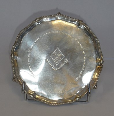 Lot 296 - A GEORGE III SILVER SALVER