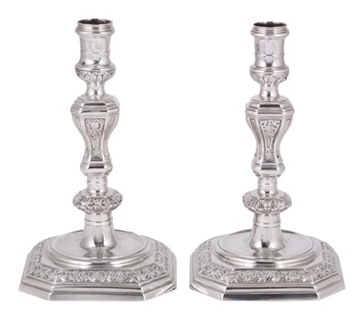 Lot 298 - A PAIR OF GEORGE III SILVER CANDLESTICKS