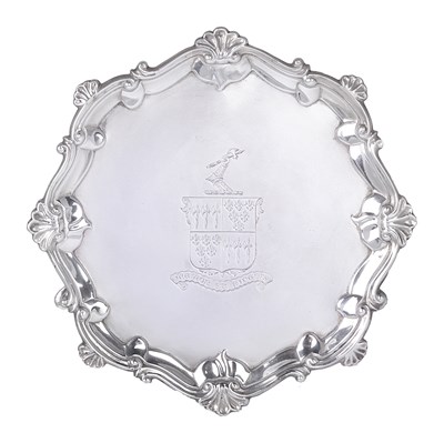 Lot 305 - A GEORGE III SILVER WAITER