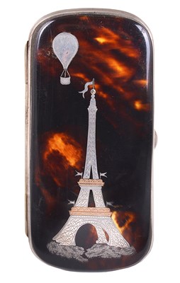 Lot 318 - A FRENCH TORTOISESHELL SOUVENIR CHEROOT CASE