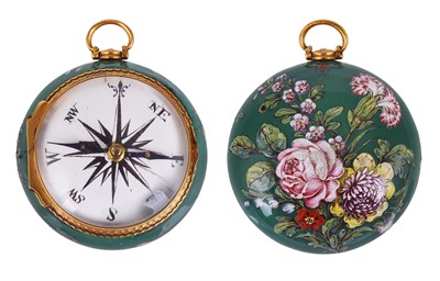 Lot 331 - AN ENAMEL WATCH CASE