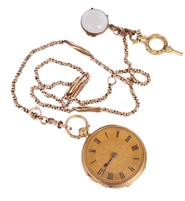 Lot 339 - A VICTORIAN 18 CARAT GOLD OPENFACED POCKET WATCH