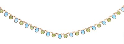 Lot 350 - TOPAZ AND PERIDOT NECKLACE