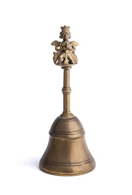 Lot 634 - A BRONZE RITUAL BELL, HIMACHAL PRADESH, NORTHERN INDIA, 19TH CENTURY