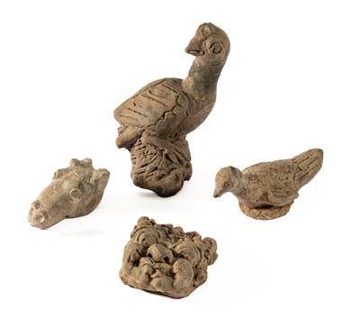 Lot 745 - FOUR MAJAPAHIT TERRACOTTA FRAGMENTS, JAVA, INDONESIA, CIRCA 14TH CENTURY