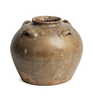 Lot 754 - A CELADON GLAZED JAR, PROBABLY SAWANKHALOK, THAILAND, 14TH/15TH CENTURY