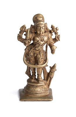 Lot 625 - A BRONZE FIGURE OF BHAIRAVA, WESTERN DECCAN, 18TH/19TH CENTURY