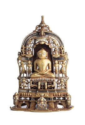 Lot 573 - A JAIN SUPARSVANATHA SHRINE, GUJARAT, WESTERN INDIA, CIRCA 15TH CENTURY