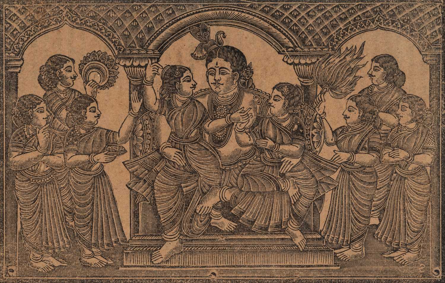 Lot 663 - A GROUP OF SEVEN SMALL LITHOGRAPHS, TAMIL NADU, SOUTH INDIA, LATE 19TH CENTURY