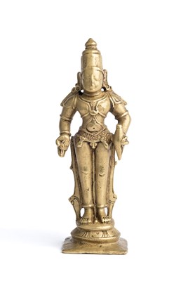 Lot 608 - A BRONZE FIGURE OF VITHOBA, DECCAN, SOUTHERN INDIA, 18TH/19TH CENTURY