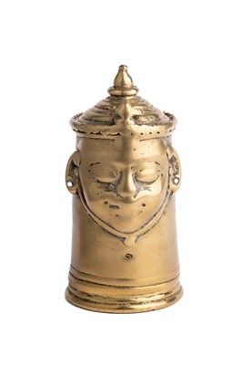 Lot 593 - A BRASS SIVALINGAM COVER, WESTERN DECCAN, INDIA, CIRCA 18TH CENTURY