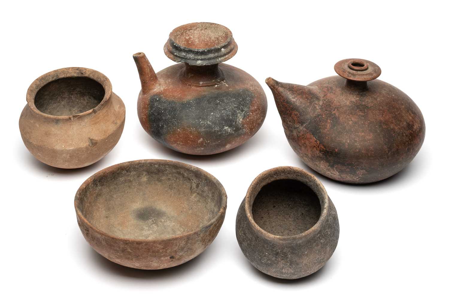 Lot 758 - FIVE MAJAPAHIT TERRACOTTA VESSELS, JAVA,