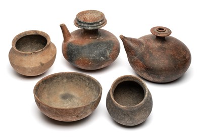 Lot 758 - FIVE MAJAPAHIT TERRACOTTA VESSELS, JAVA, INDONESIA, CIRCA 14TH CENTURY