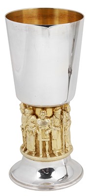Lot 410 - A PARCEL-GILT-SILVER 'WINCHESTER CATHEDRAL' GOBLET