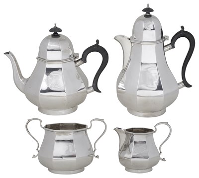 Lot 426 - A SILVER FOUR-PIECE TEA SET