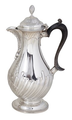 Lot 428 - A VICTORIAN SILVER HOT-WATER JUG