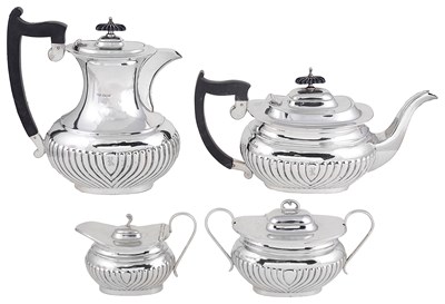 Lot 445 - A GEORGE V FOUR-PIECE SILVER TEA SET