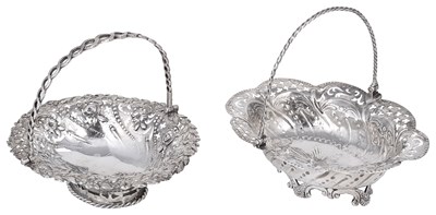 Lot 462 - TWO GEORGE III SILVER SWEETMEAT BASKETS