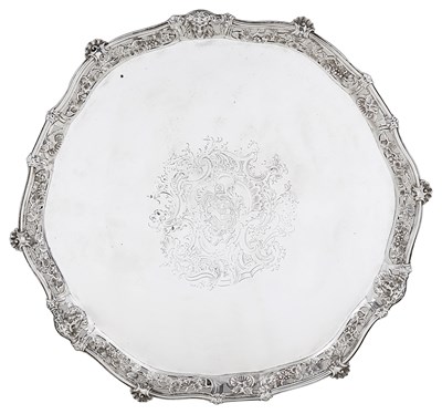 Lot 463 - A GEORGE II SILVER SALVER