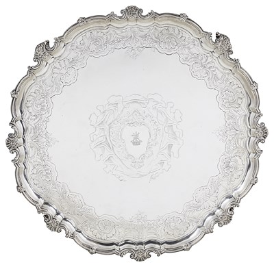 Lot 469 - A GEORGE II SILVER SALVER